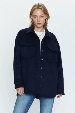 Pistola Denim Mandy Oversized Shirt Jacket In Navy Sky
