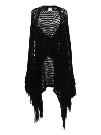 Gianfranco Ferre 1990s fringed scarf - women - Acrylic/Virgin Wool - One Size - Black
