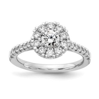 Diamond2Deal 14k White Gold Lab Grown Diamond Engagement Ring 1Ct Clarity- VS Color- D-E