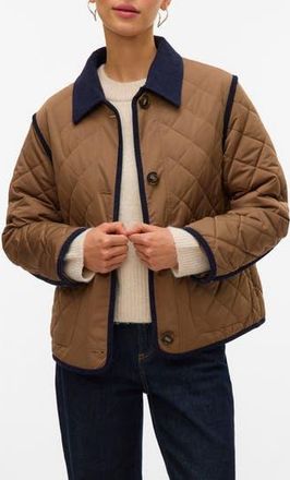 Vero Moda Emily Short Jacket in Cub Detail Navy at Nordstrom Rack, Size X-Small