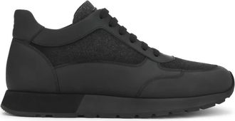 Kazar Zwarte sneakers van gecombineerd materiaal - Heren - Sneakers - Zwart - 45 EU - Leer - Schoenen