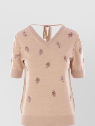 Fendi floral embroidered wool jumper