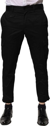 Dolce & Gabbana Mens Black Cotton Dress Slim Formal Pants Elastane