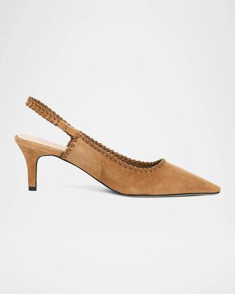 Cinq &agrave; Sept Sylvie 65MM Suede Slingback Pumps