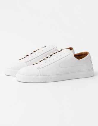 Oliver Sweeney Mens Oliver Sweeney Sirolo Mens Calf Leather Lightweight Trainers - White - Size: 11