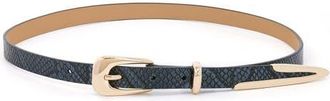 Ettika Liquid Metal Western Buckle Belt in Grey Snake at Nordstrom, Size X-Small