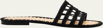 Carrie Forbes Alana Raffia Flat Slide Sandals