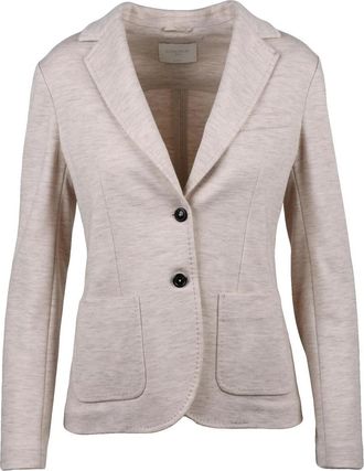 Circolo 1901 Tailored Beige Sweatshirt Blazer With Notched Lapel And Cashmere Blend