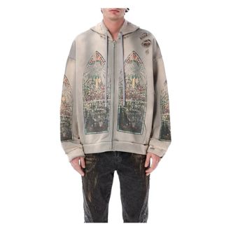 Who Decides War by Ev Bravado Zip-throughs, male, Gray, Size: S Faded Zip Up