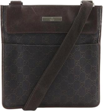 Gucci Pre-owned Cross Body Bags, male, Brown, Size: ONE SIZE Pre-owned GG Canvas Shoulder Bag