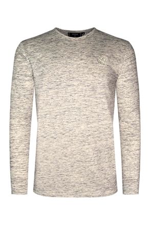 Siksilk Langarmshirt SIKSILK Siksilk Langarmshirt Long Sleeve Marl T-Shirt, Herren, Gr. XXL, weiss (wei&szlig;), Obermaterial: 95% Baumwolle CO. 5% Elasthan EL., Sh
