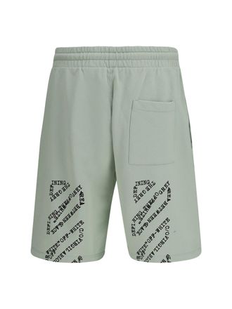 Off-white Mens Type Machine Arrow Skate Sweat Shorts With Front Logo Fade Out Mint Cotton Bermuda