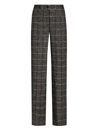 Dolce & Gabbana check-pattern trousers - women - Wool/Polyamide/Elastane/Virgin Wool - 46 - Black