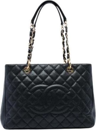 Chanel Pre-owned The Grand Shopping Tote - Dames - Vintage Shopper - Zwart - ONE Size - Leer - Vintage