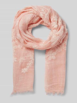 Fraas Schal mit flroalem Stitching und Fransen in Rose, Gr&ouml;&szlig;e 1