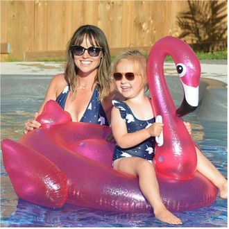 Trade Shop Trade Shop - Fenicottero Cavalcabile Gioco Gonfiabile Bambini 110x102cm Mare Piscina Spiaggia