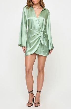 L*Space Las Palmas Long Sleeve Minidress in Celadon at Nordstrom Rack, Size X-Large