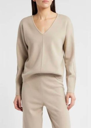 Rails Hollyn V-Neck Sweater In Heather Oatmeal