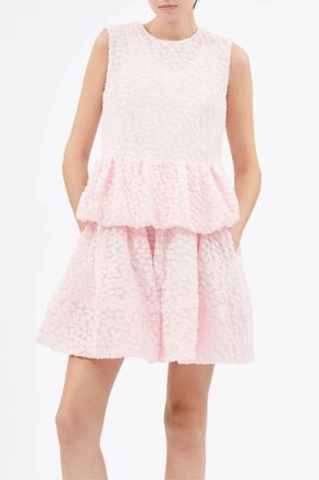 Odeeh Fil Coupe Dot Sleeveless Bubble Top In Rose Petal