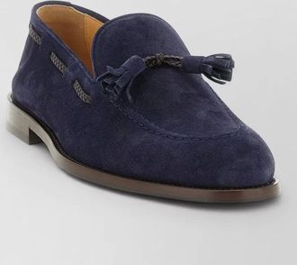 Brunello Cucinelli nappi tassel suede moccasins round toe