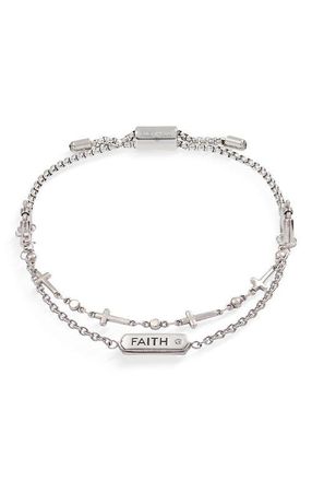 Alex and Ani Faith Stranded Bracelet Set in Silver at Nordstrom, Size Small