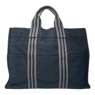 Herm&egrave;s Pre-owned Tote Bags, female, Black, Size: ONE SIZE Pre-owned Cotton Tote Bag