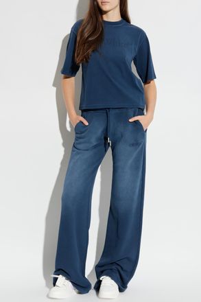 Off-white T-shirt With Logo, Womens, Navy Blue