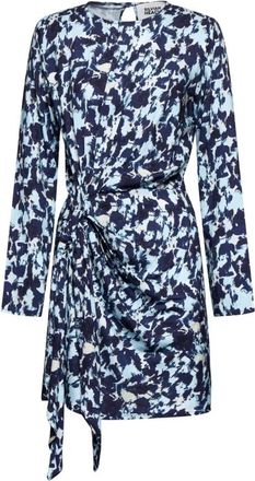 Silvian Heach Jurk met zijdelingse knoop - Dames - Korte kleedjes - Blauw - L - Kleedjes