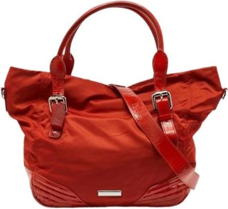 Burberry Pre-owned Handbags, female, Orange, Size: ONE SIZE Pre-owned Vintage Nylon Handbag