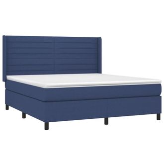 vidaXL Vidaxl - Cama Box Spring Con Colch&oacute;n Tela Azul 160x200 Cm