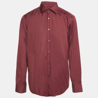 HUGO BOSS Boss By Hugo Boss Burgundy Cotton Regular Fit Shirt
