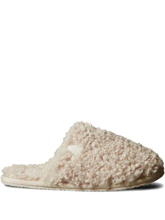 Calvin Klein faux-shearling slippers - women - Artificial Fur/Artificial Fur/Rubber - 37 - Neutrals