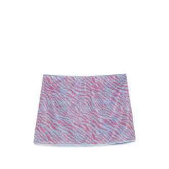 Os&eacute;ree Animalier Zebra-print Mini Beach Skirt