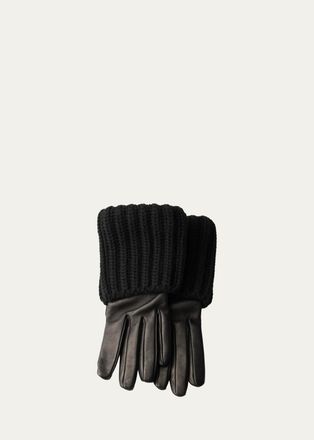 Prada Leather & Wool Gloves