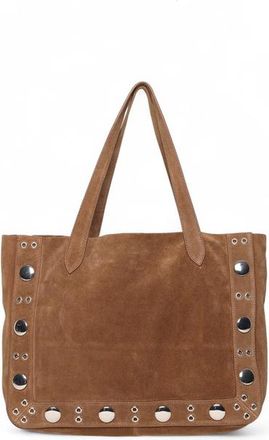 Walter Baker Flynn Studded Tote in Brown Suede Goat at Nordstrom