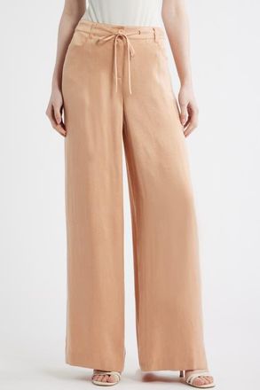 Kobi Halperin Mason Wide Leg Drawstring Pants in Chai at Nordstrom, Size X-Large