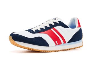 Keds Rena Lace-Up Womens Shoes White/Navy/Keds Neon Red Nylon/Suede : 6.5 B - Medium, Rubber/Suede