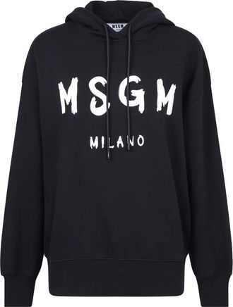 Msgm Mdm 515 Hoodie - Dames - Hoodies - Zwart - S - Katoen - Hoodies & sweatvesten
