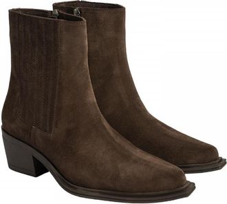 Desa Woman Boots - Leather Upper, Elastic Laces, Block Heel, Breathable | Brown - 40