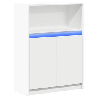 vidaXL Vidaxl - Aparador Con Led Madera De Ingenier&iacute;a Blanco 72x34x100 Cm