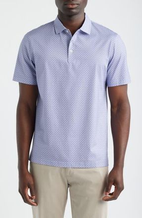 Bugatchi Victor OoohCotton Palm Tree Print Polo in Lilac at Nordstrom, Size Xxx-Large