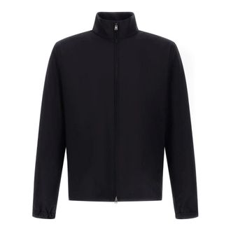 Herno Jacket Met Rits In Lichte Stretch Wooly - Heren - Zomerjassen - Blauw - L - Wol - Jassen