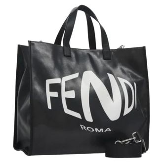 Fendi Pre-owned Tote Bags, female, Black, Size: ONE SIZE Pre-owned Coated Canvas Tote Bag