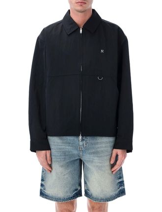 Represent Jet Black Boxy Nylon Overshirt