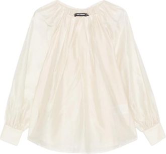 Karl Lagerfeld Fluid PJ Blouse - Dames - Blouses - Beige - XS - Polyester - Overhemden