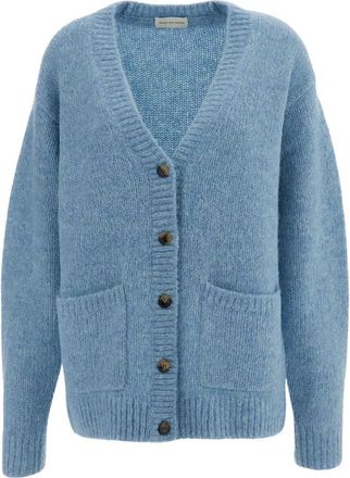 Dries Van Noten Cardigans - Dames - Vesten - Blauw - XS - Wol - Truien & Vesten