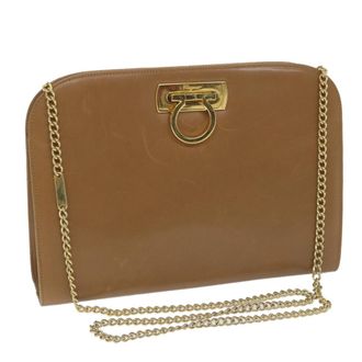 Ferragamo Vintage Gancini Chain Shoulder Bag Leather Leather Shoulder Bag Bag (Pre-Owned)