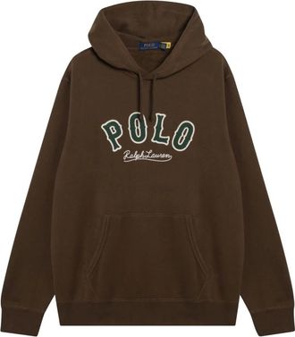 Polo Ralph Lauren RL Fleece Western-Logo Hoodie - Heren - Hoodies - Bruin - S - Katoen - Hoodies & sweatvesten