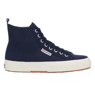 Superga Unisex 2750 Cotton Mid Cut High Tops voor volwassenen (Marine/Spectrumblauw/Avorio)