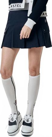 JC de Castelbaljac Womens Cotton Blend Casual Culottes Shorts In Navy